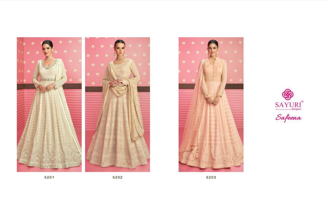 Sayuri Safeena 5201 Series Heavy Festive Wear Designer Georgette Salwar Suits Collection